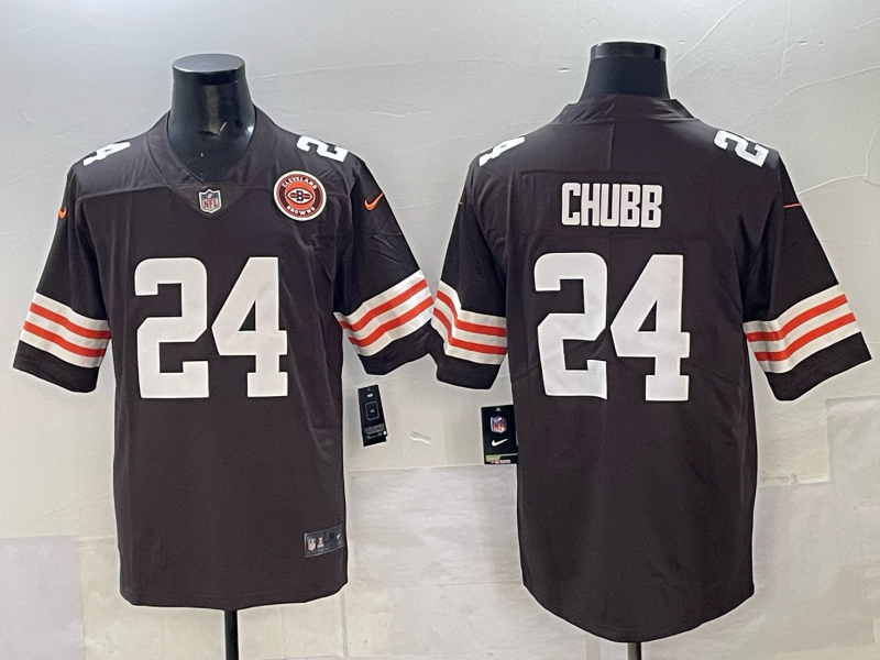 Men 2025 Cleveland Browns #24 Chubb brown Nike Limited NFL Jersey 002